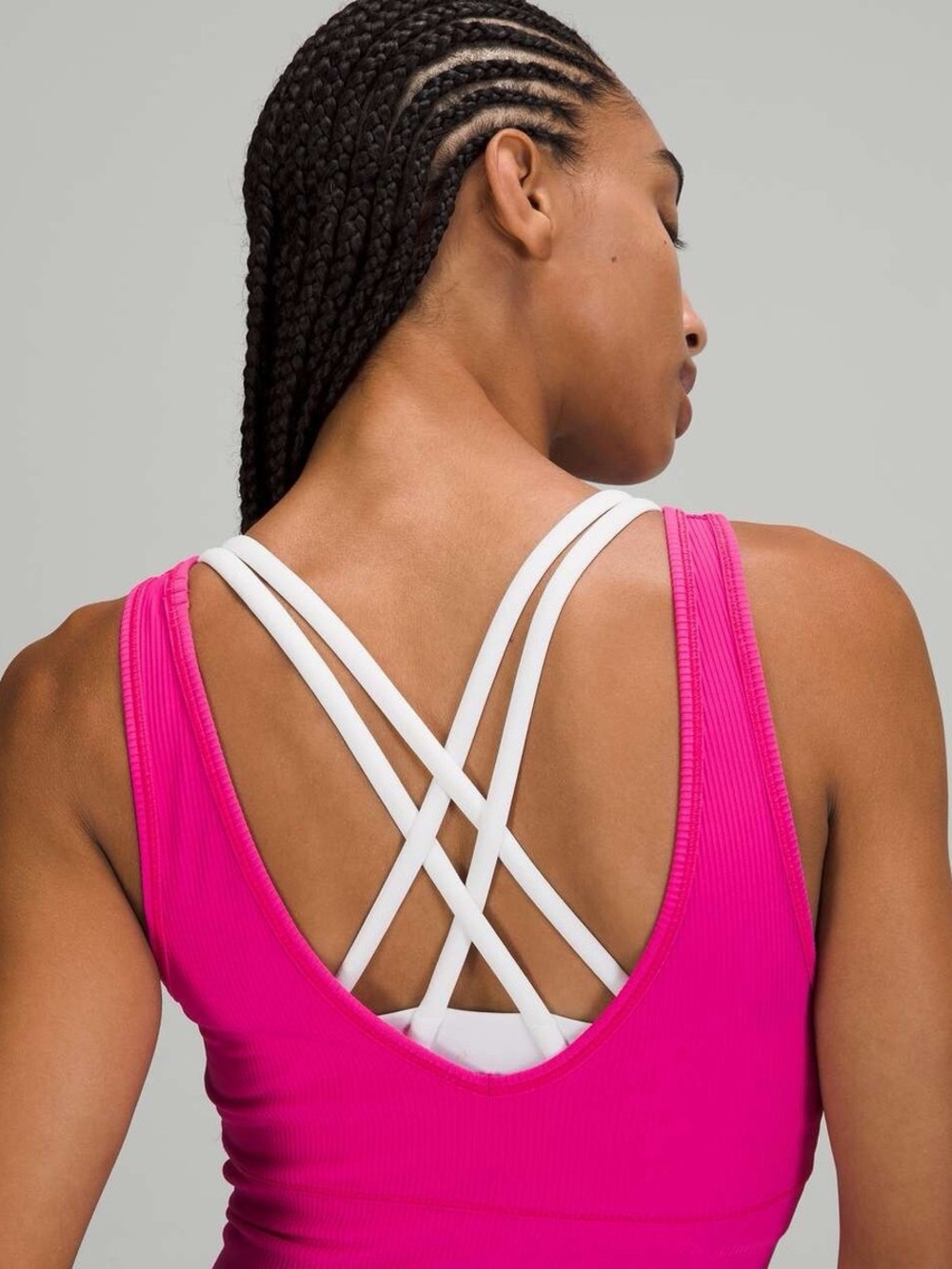 Lululemon Power Pivot Tank Top Ribbed colour Sonic Pink size  10/12